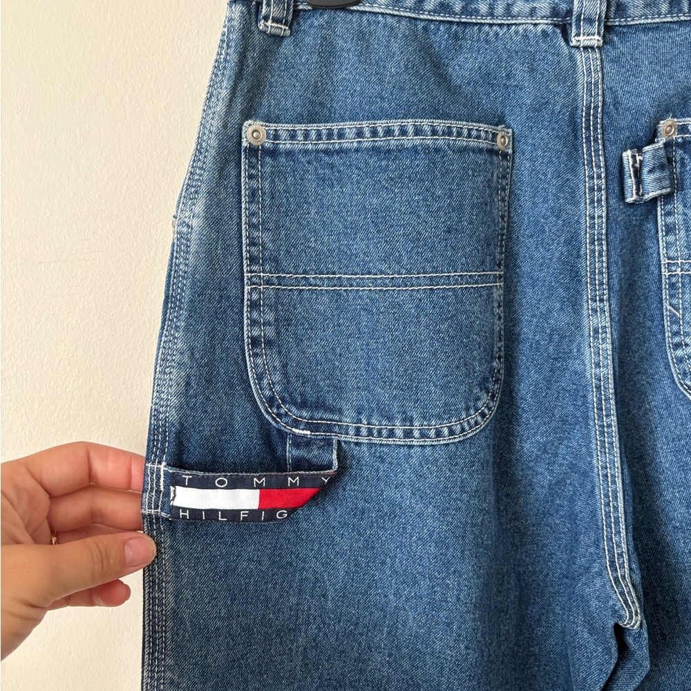 Y2K Tommy Hilfiger 90s Vtg Women’s “Carpenter Fit” HighRise Jeans Waist Sz 28in - Picture 7 of 8